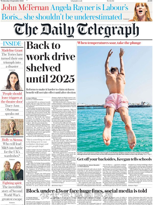 The Daily Telegraph 每日电讯报 2023年9月6日刊 (.PDF)